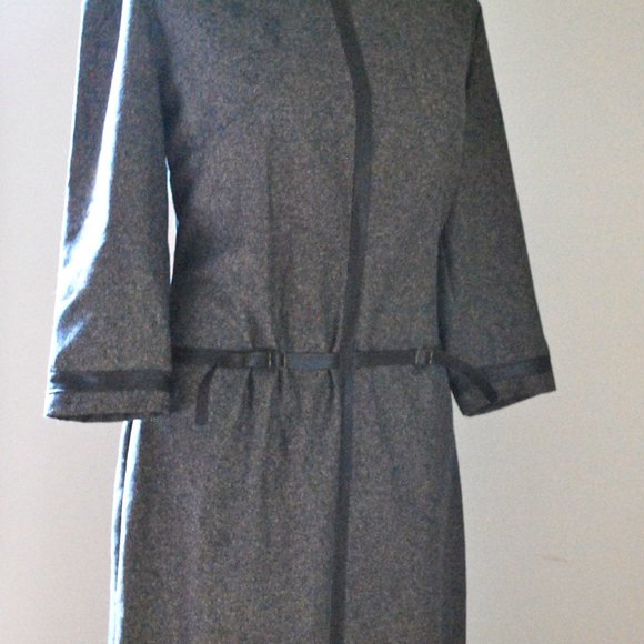 Vintage brown tweed belted dress - Picture 7 of 11